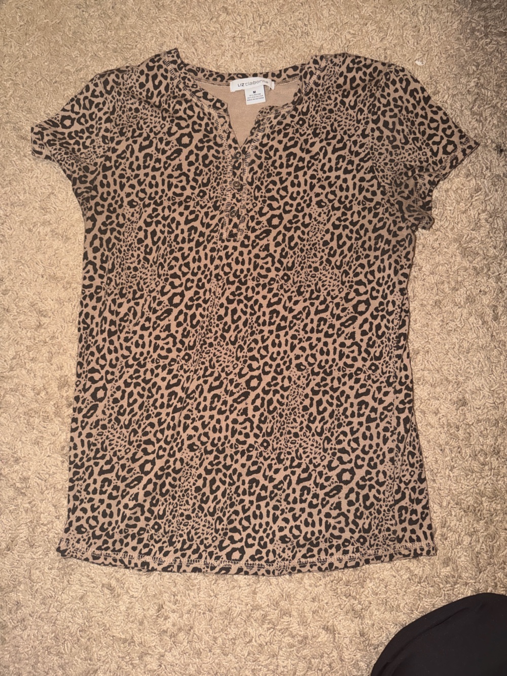Liz Claiborne Leopard Print Tank - Taupe and Black